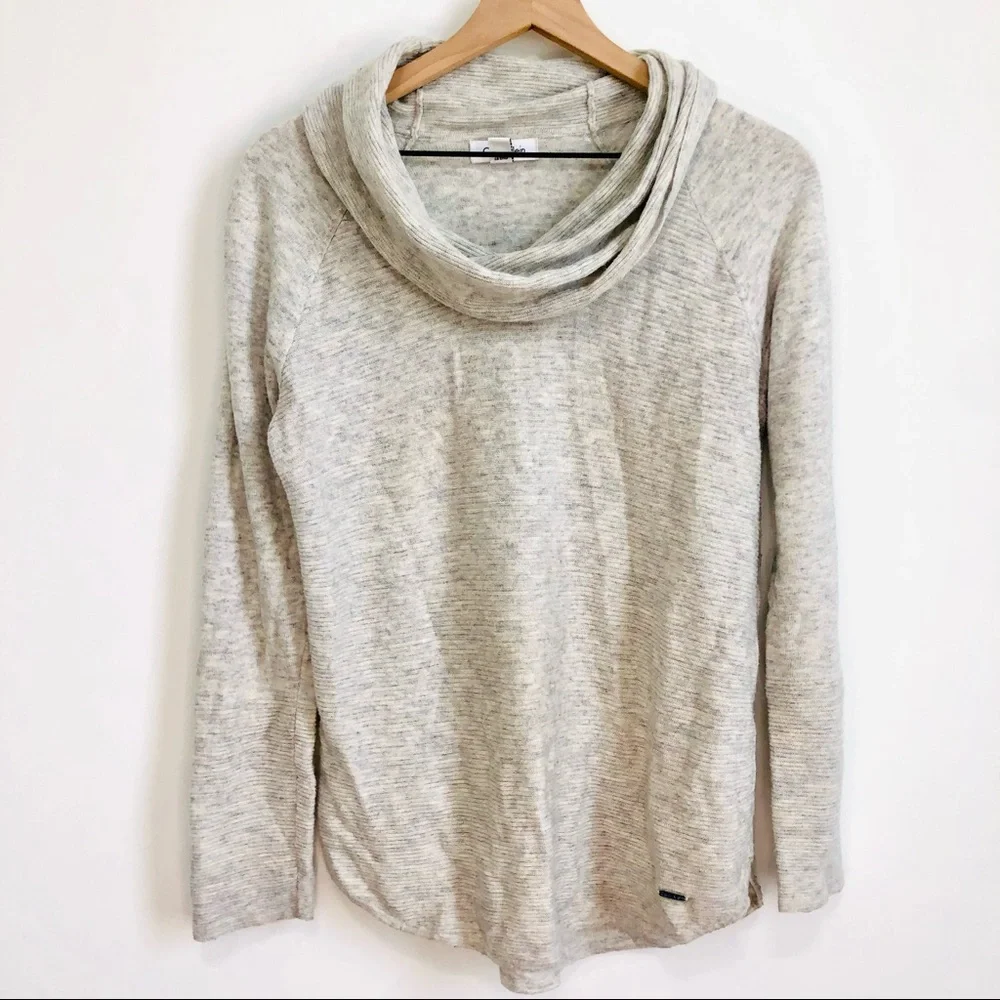 Calvin Klein | Cow Neck Ribbed Front Sweater - Picture 1 of 5